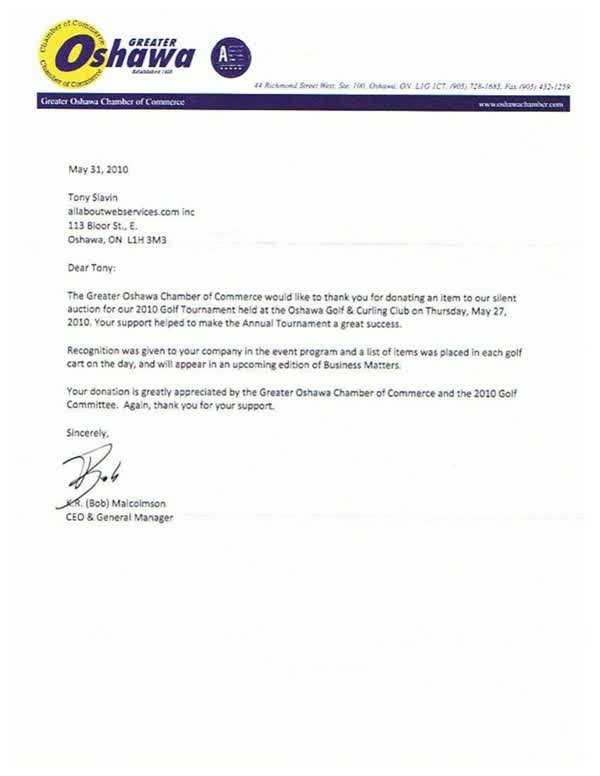 Scanned first page of Greater Oshawa Chamber of Commerce
