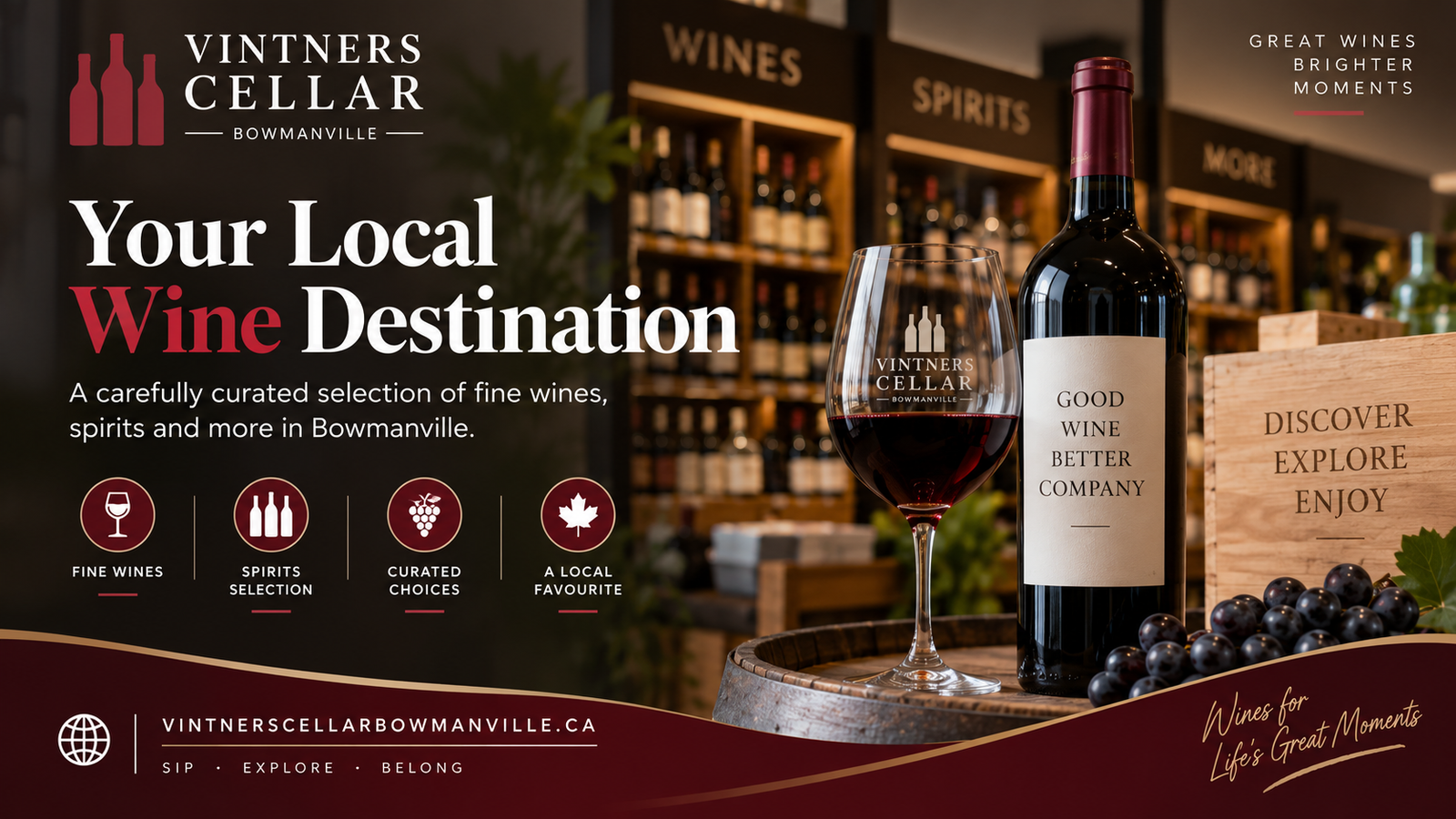 Vintner’s Cellar Bowmanville website project