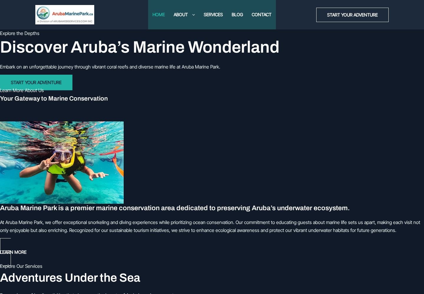 Aruba Marine Park website project