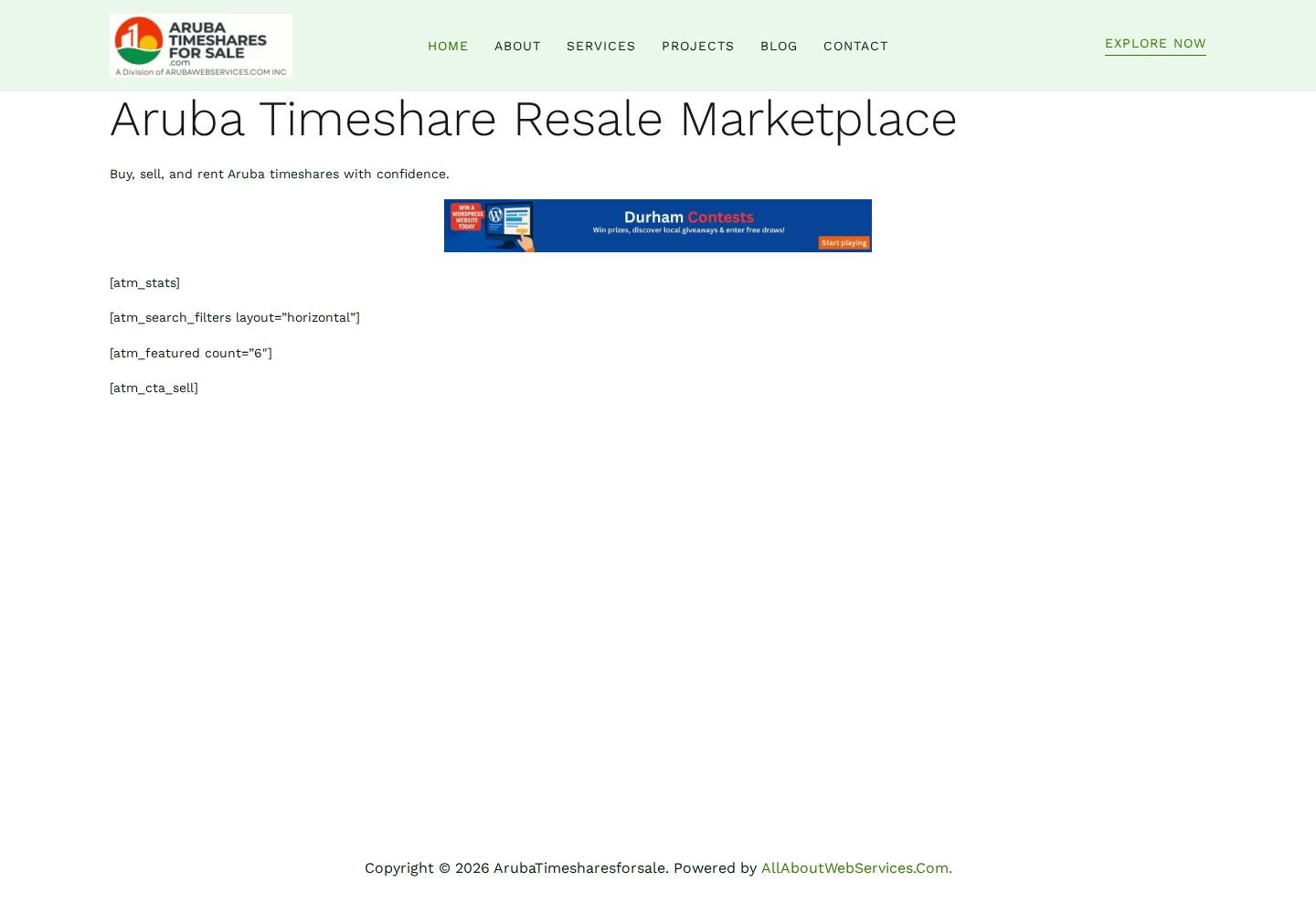 Aruba Time Share For Sale website project