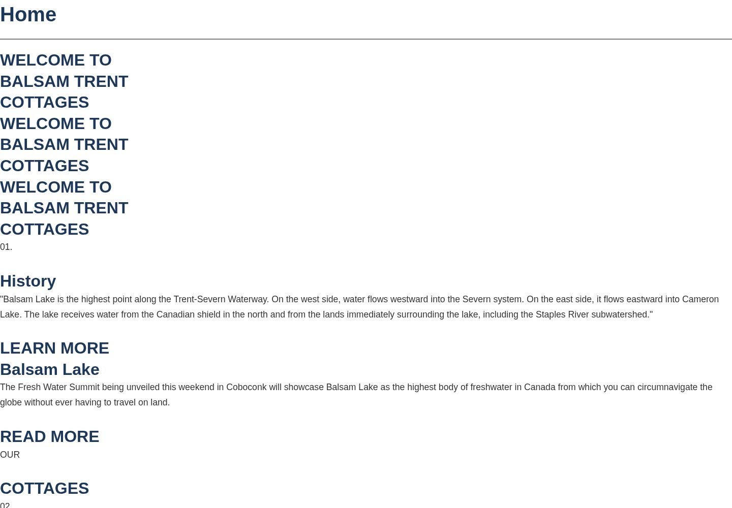 Balsam Trent Cottages website project