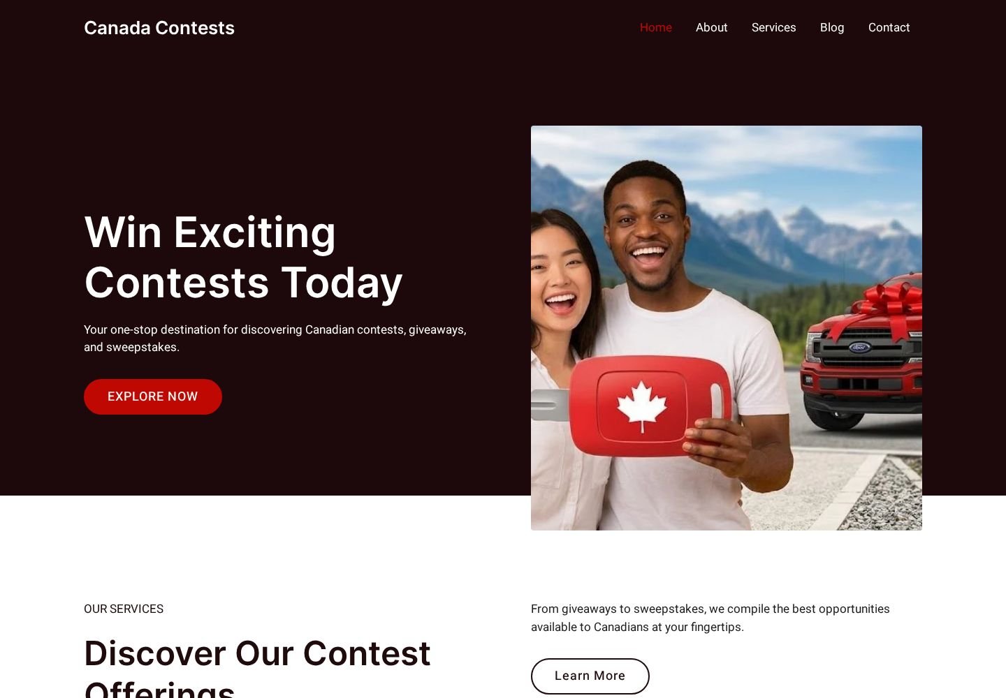 Canada Contests website project