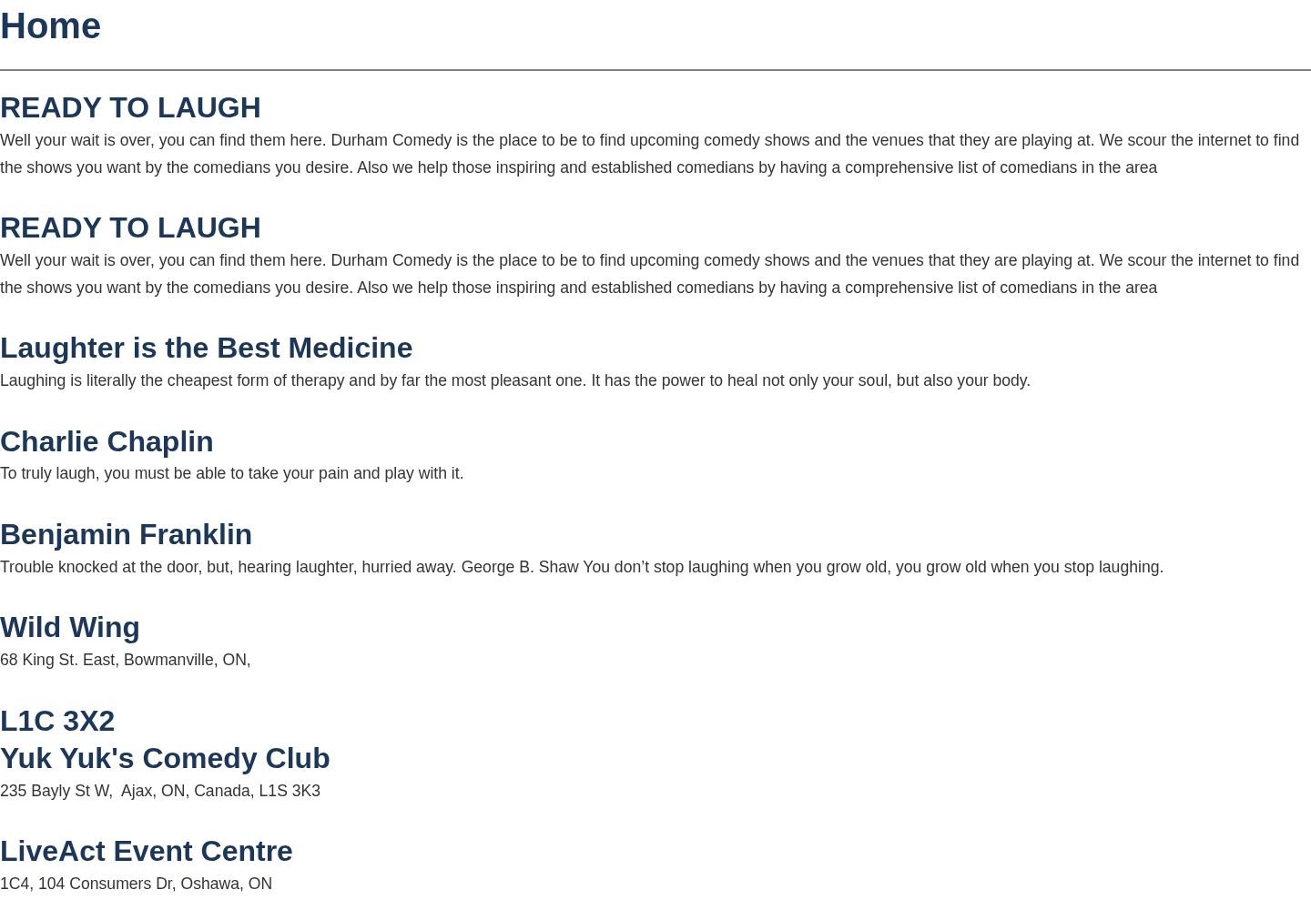 Durham Comedy website project