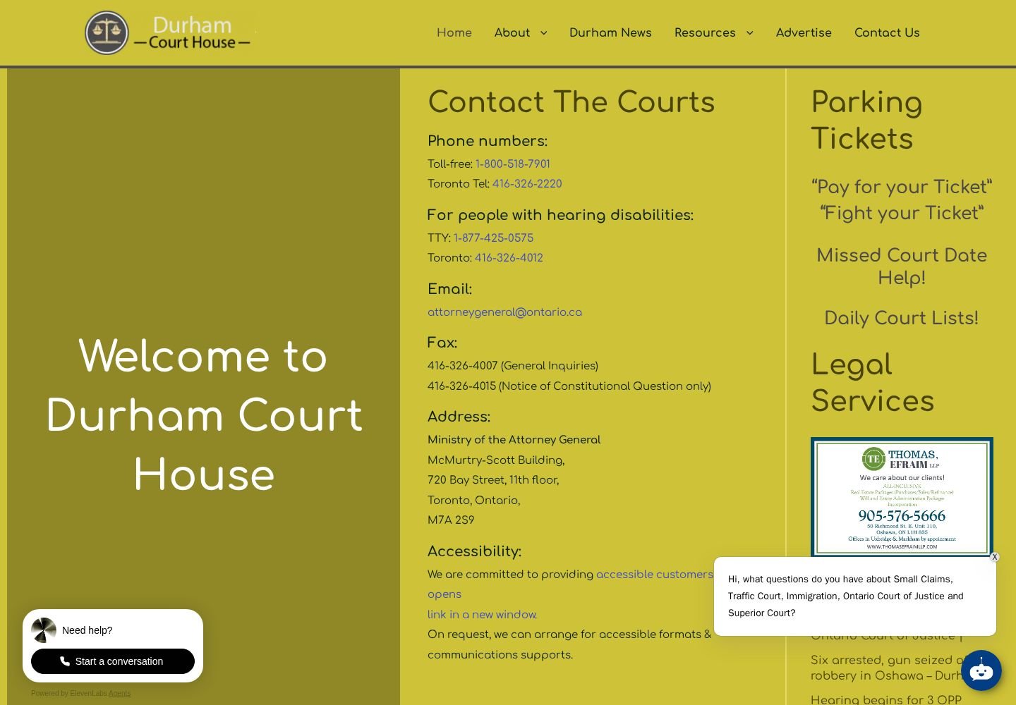 Durham Court House website project