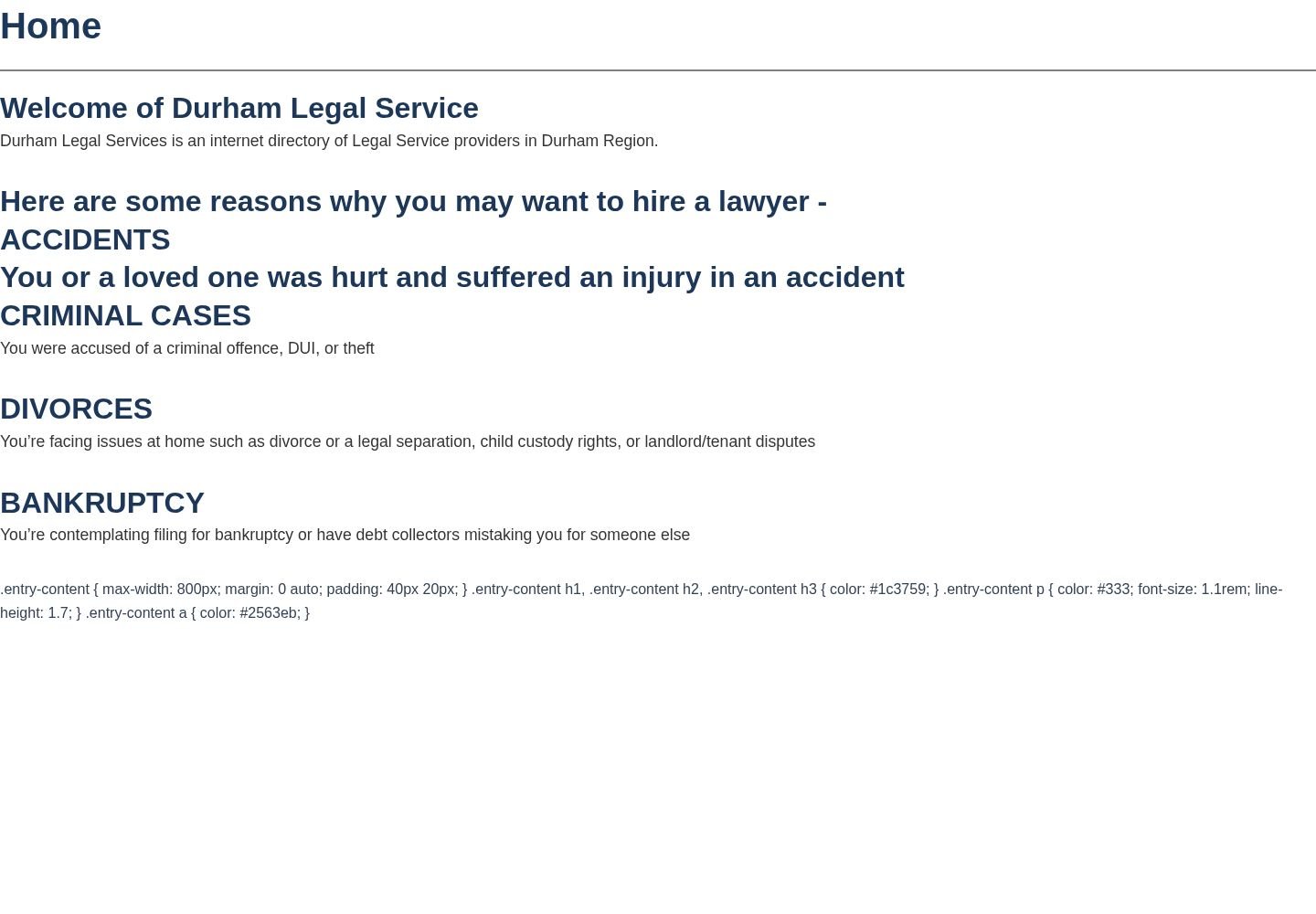 Durham Legal Service website project