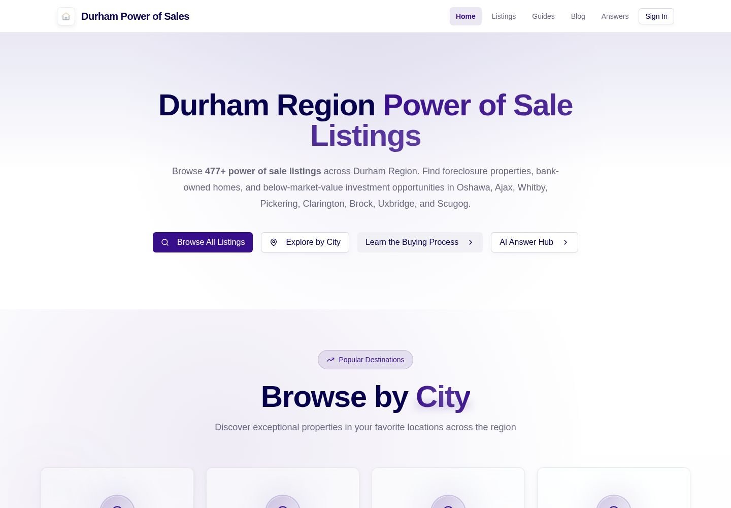 Durham Power of Sale website project