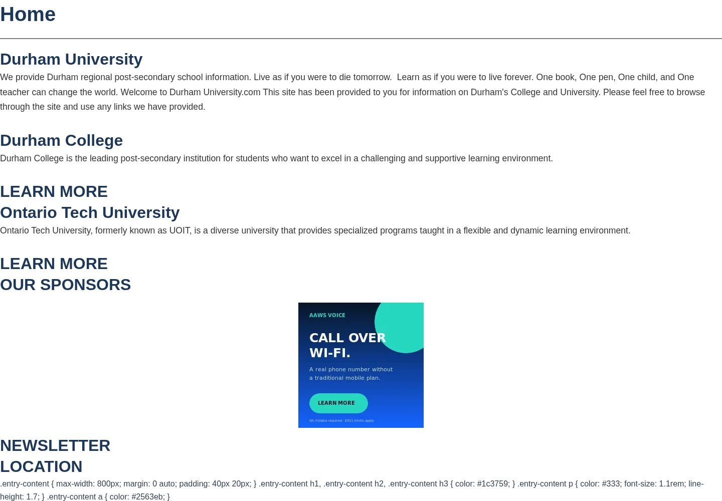 Durham University website project