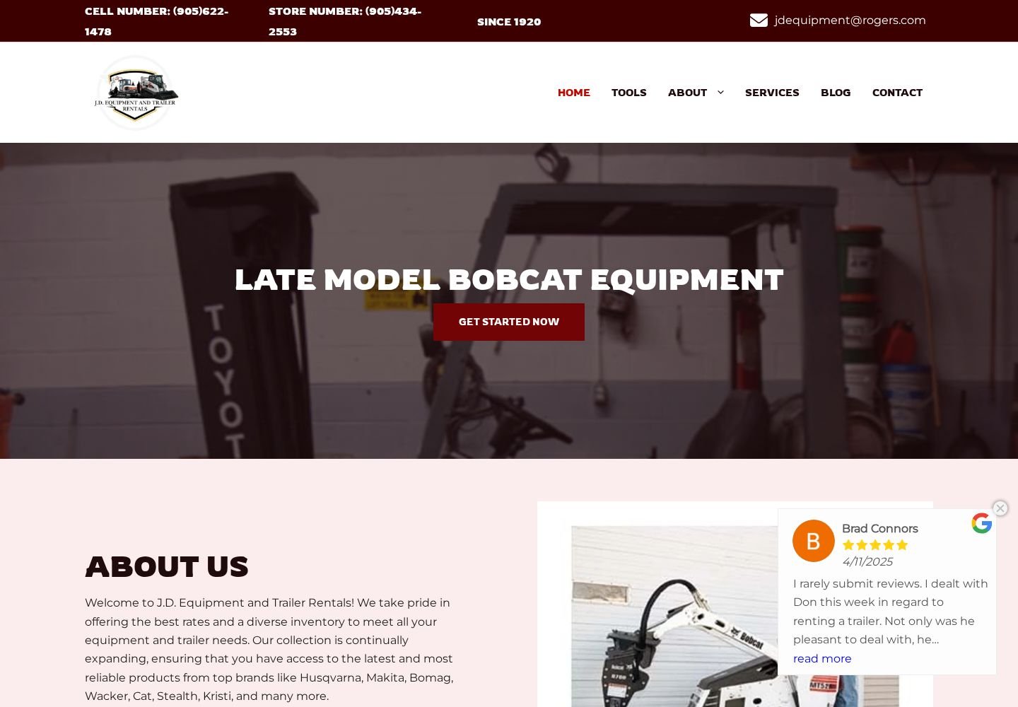 JD Equipment website project
