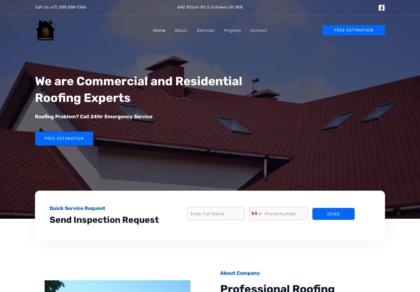 Lionheart Roofing & Construction website project