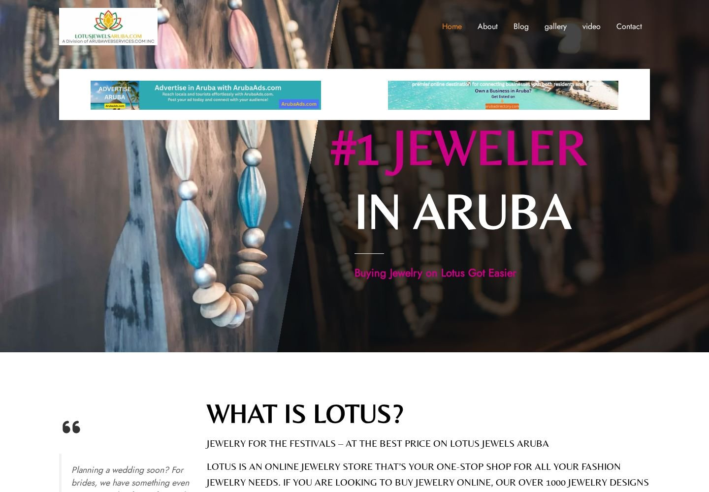 Lotus Jewels Aruba website project