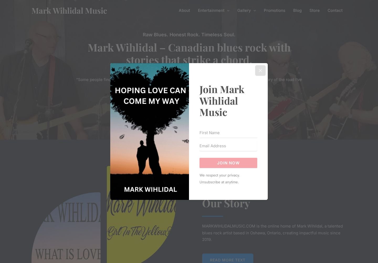 Mark Wihlidal Music website project