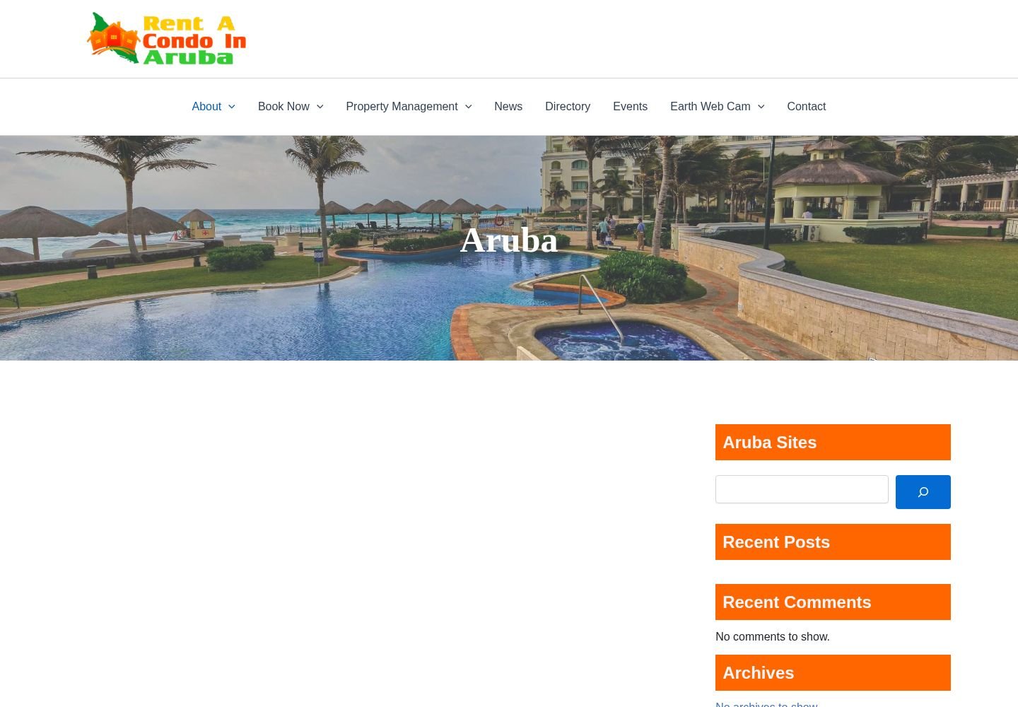 Rent a Condo in Aruba website project
