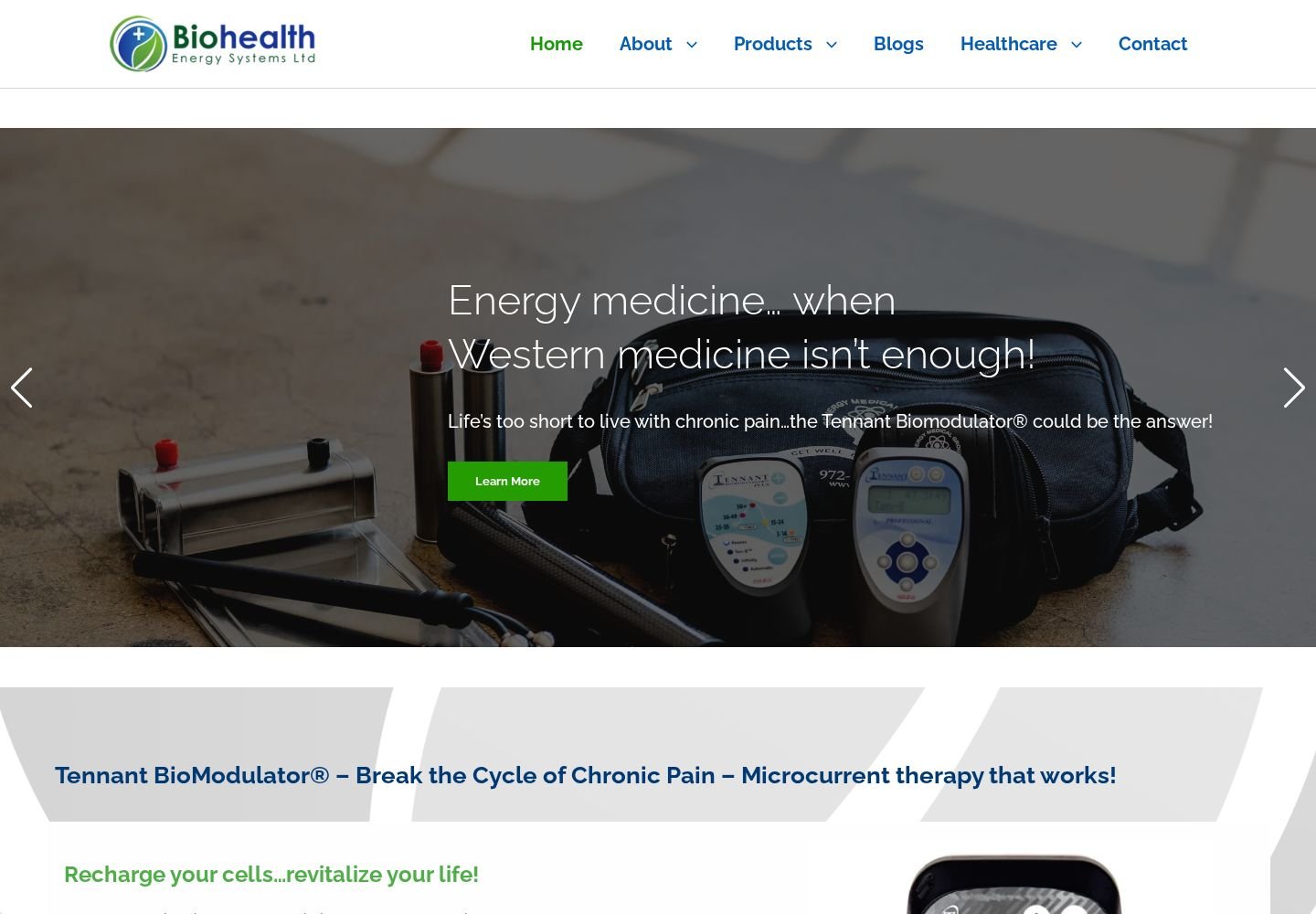 Tennant Biomodulator® website project