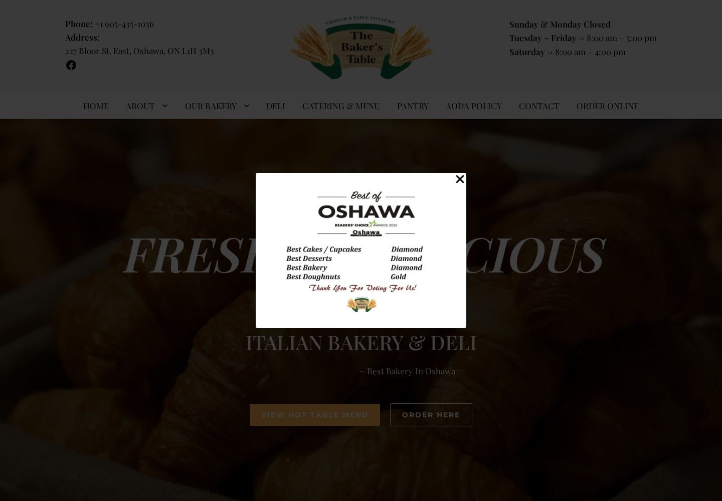 The Baker’s Table website project