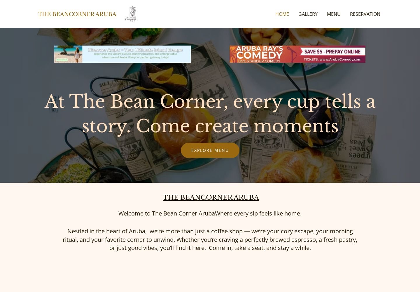 The Bean Corner Cafe website project
