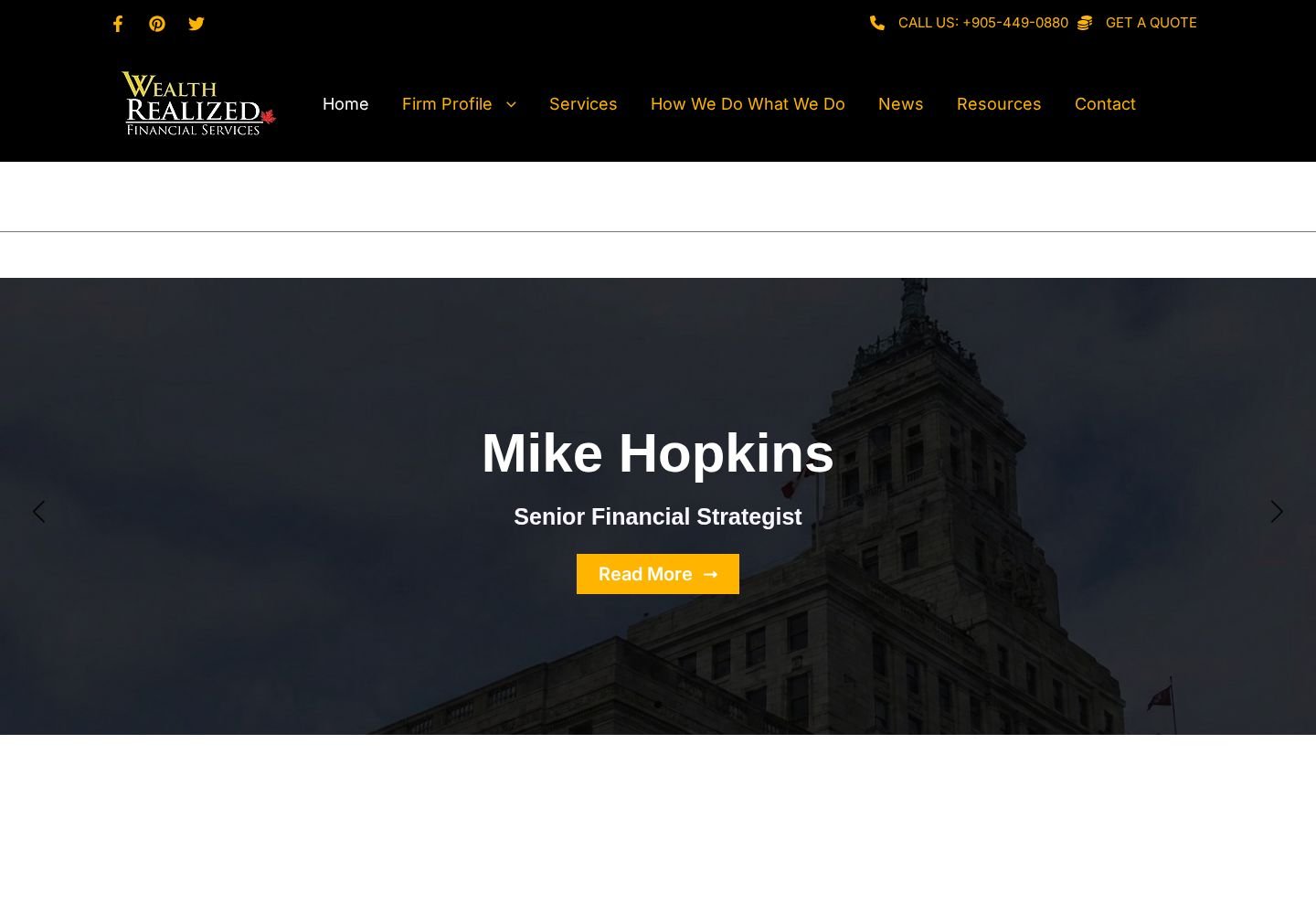 Wealth realized Financial Services website project