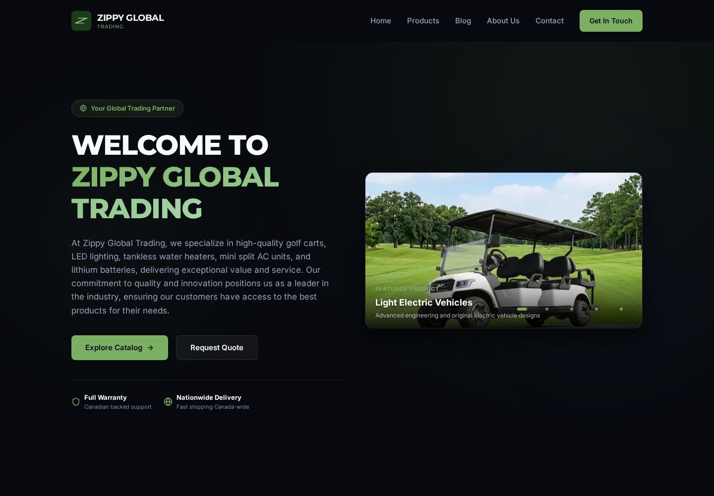 Zippy Global Trading website project