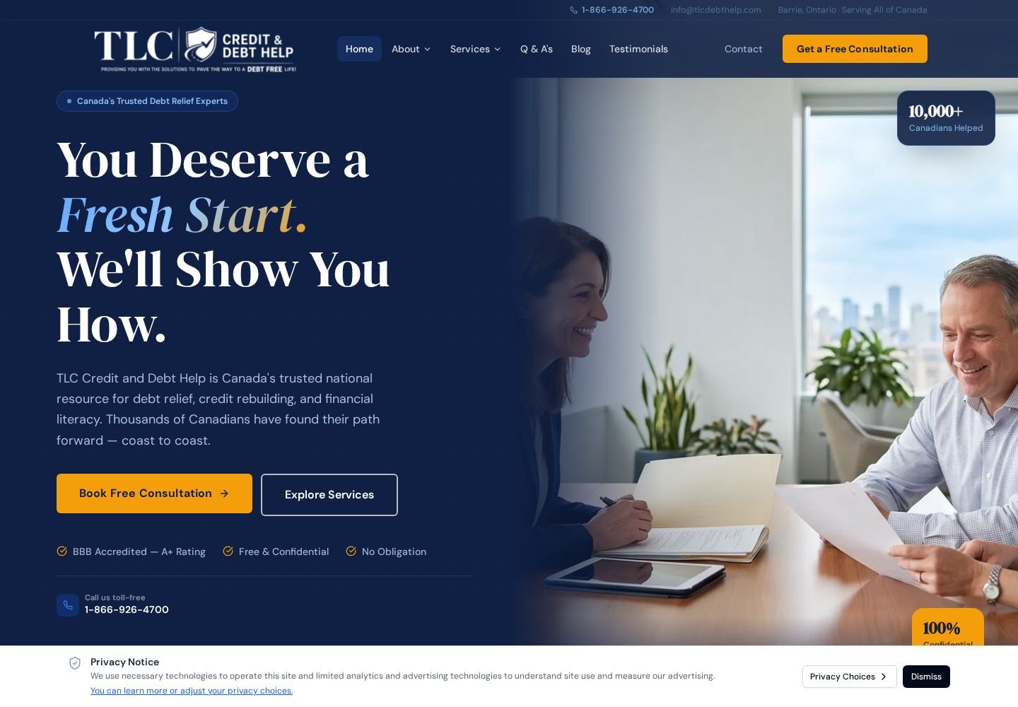 TLC Credit & Debt Help website project