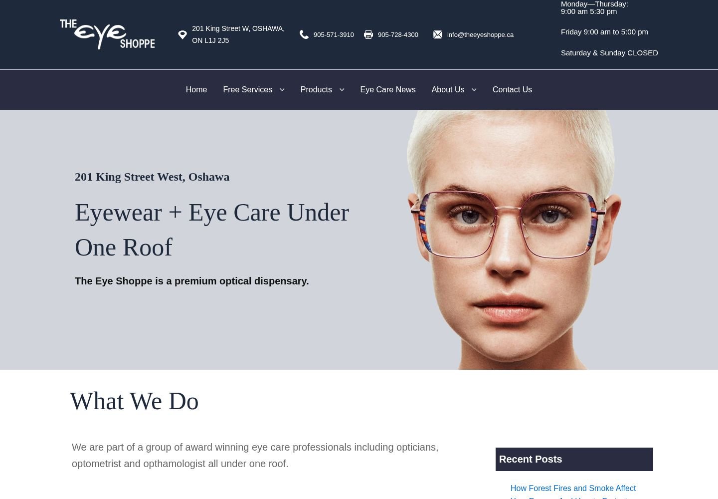 The Eye Shoppe website project
