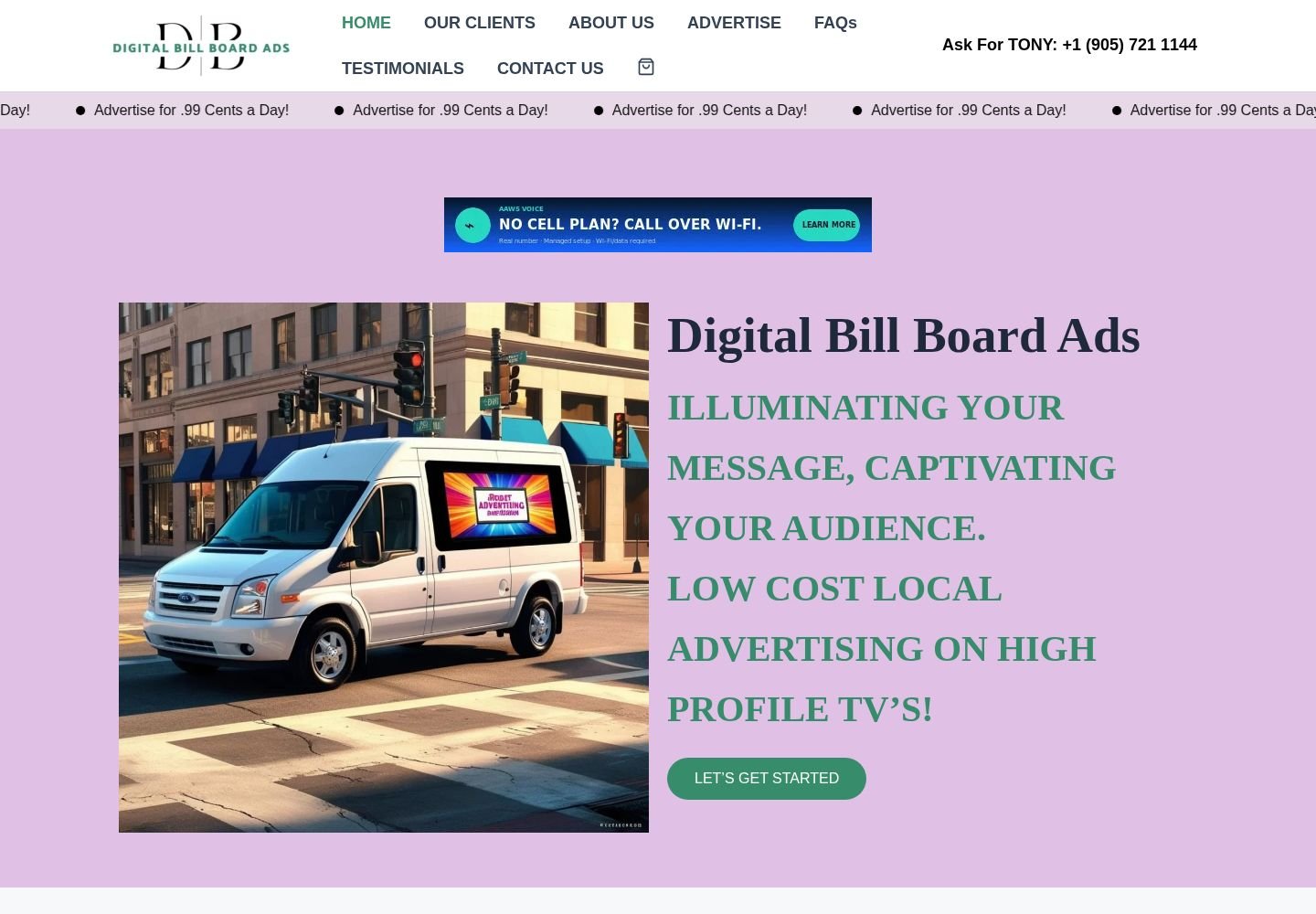 Digital Billboard Ads website project