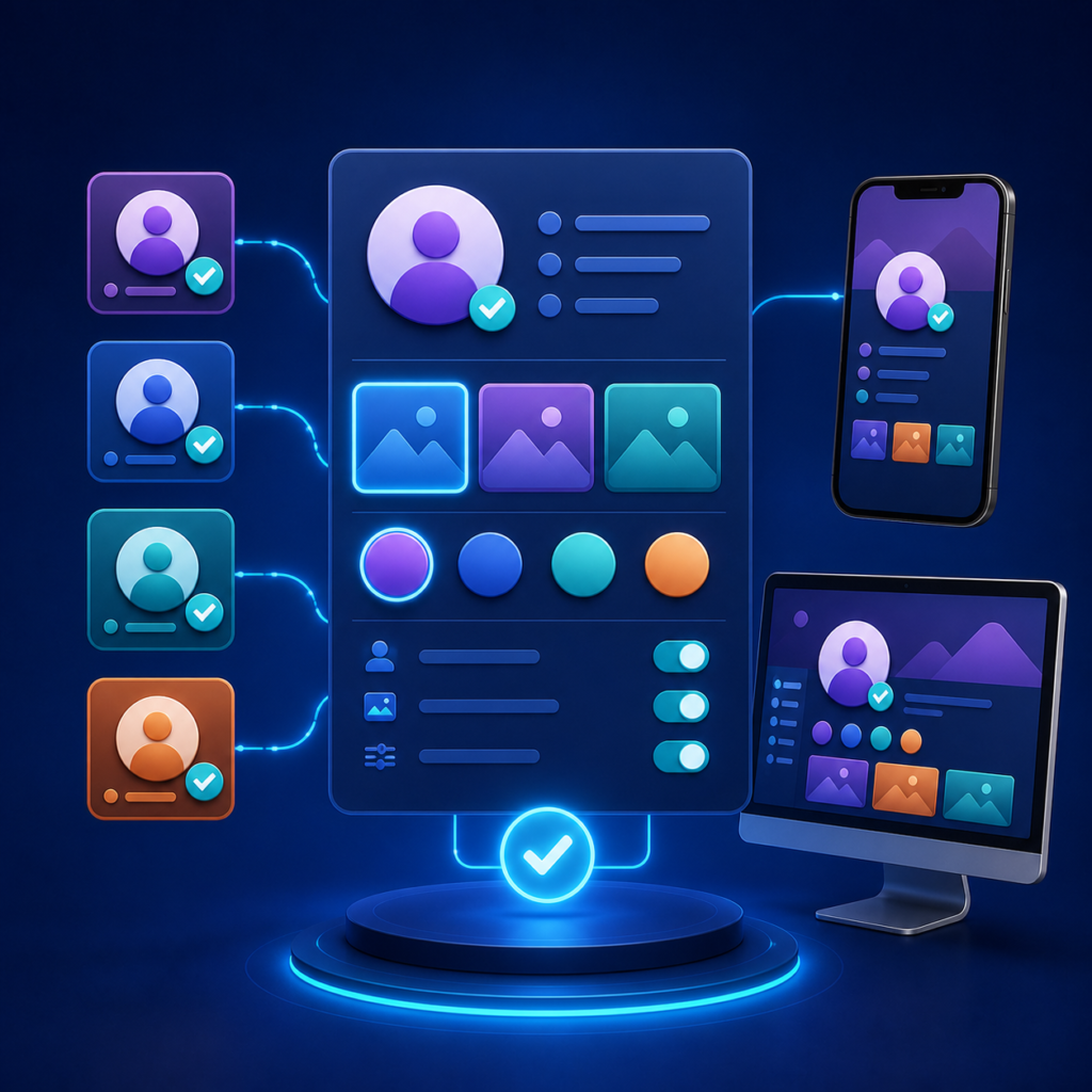 Consistent social media profile setup across mobile and desktop