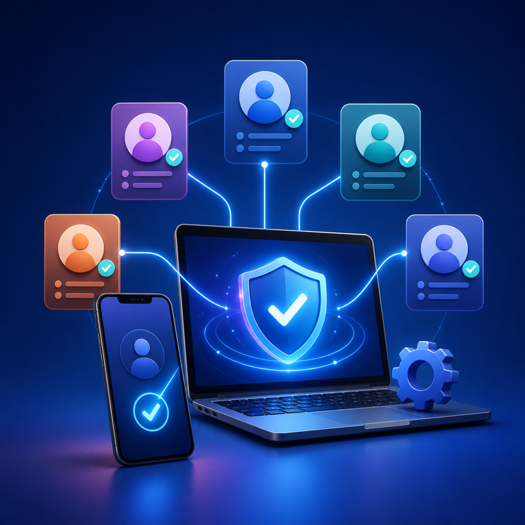 Secure social media account setup and connection service
