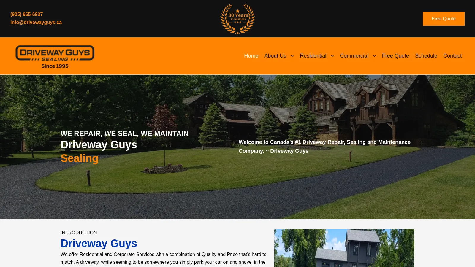 Driveway Guys website homepage