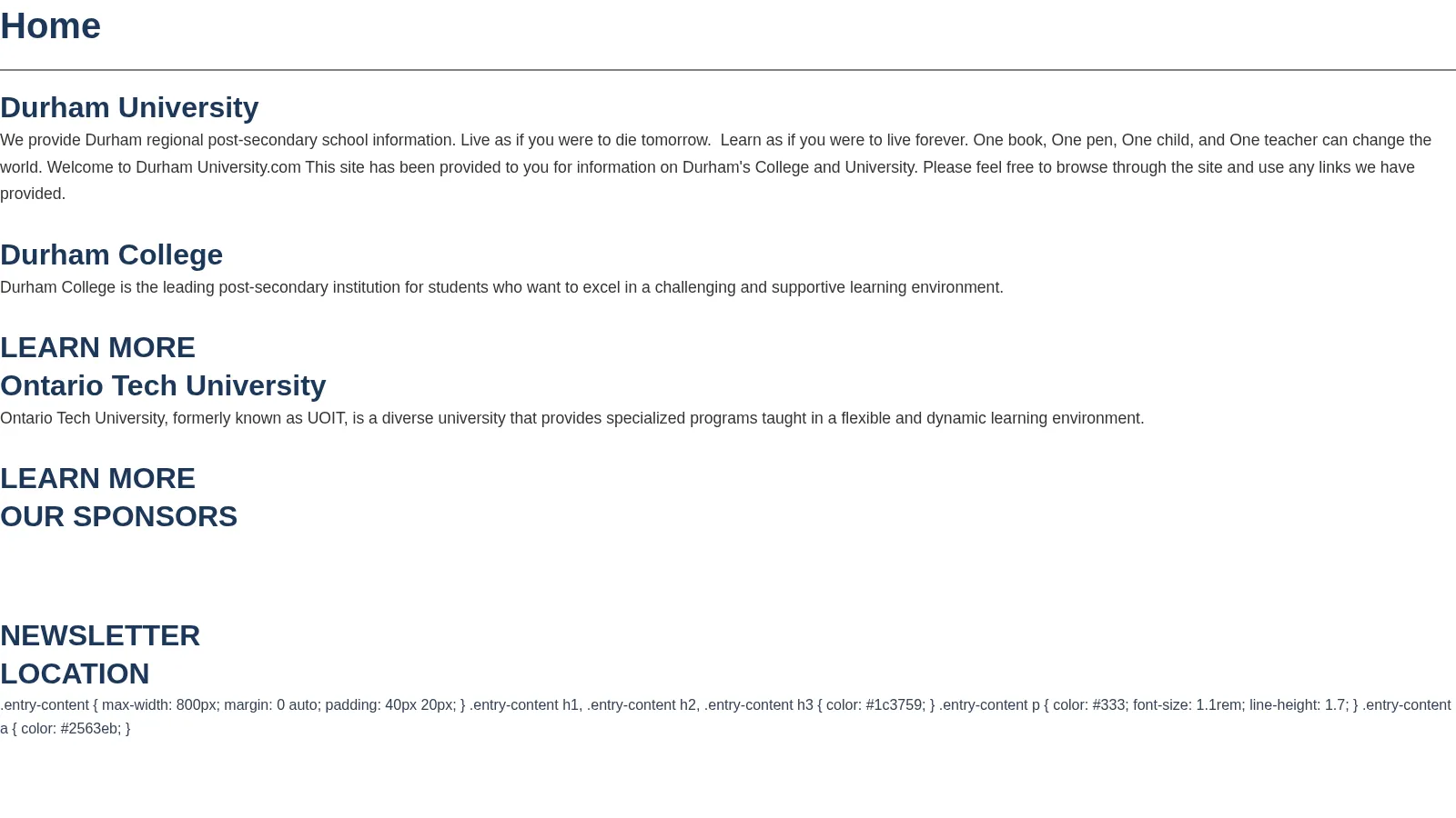Durham University website project