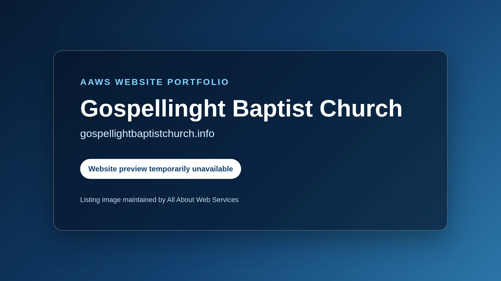 Gospellinght Baptist Church website project