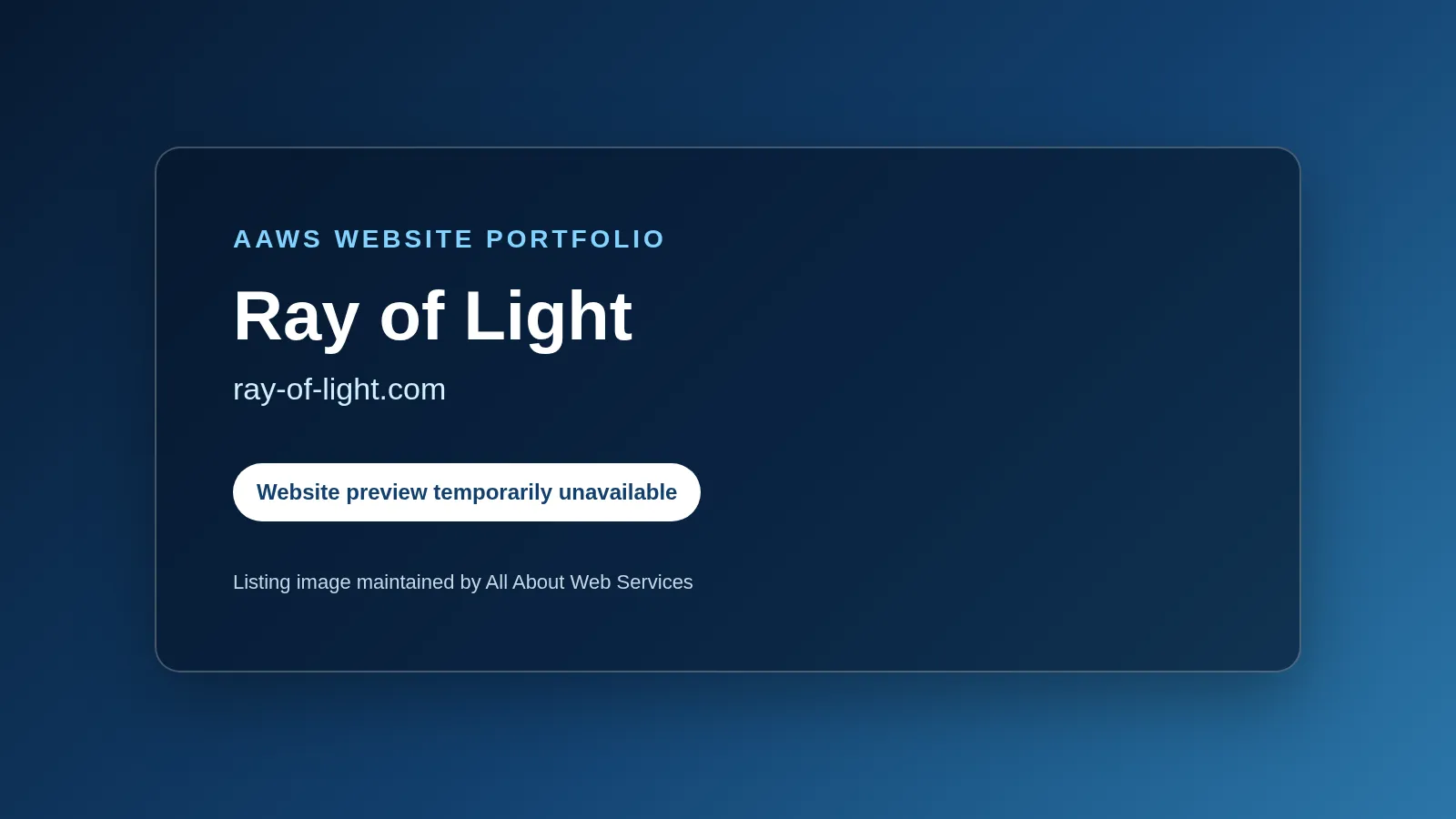 Ray of Light website project