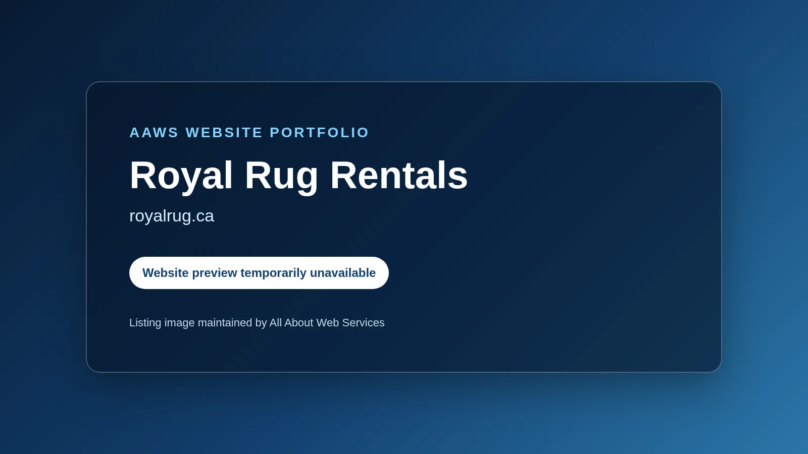 Royal Rug Rentals website project