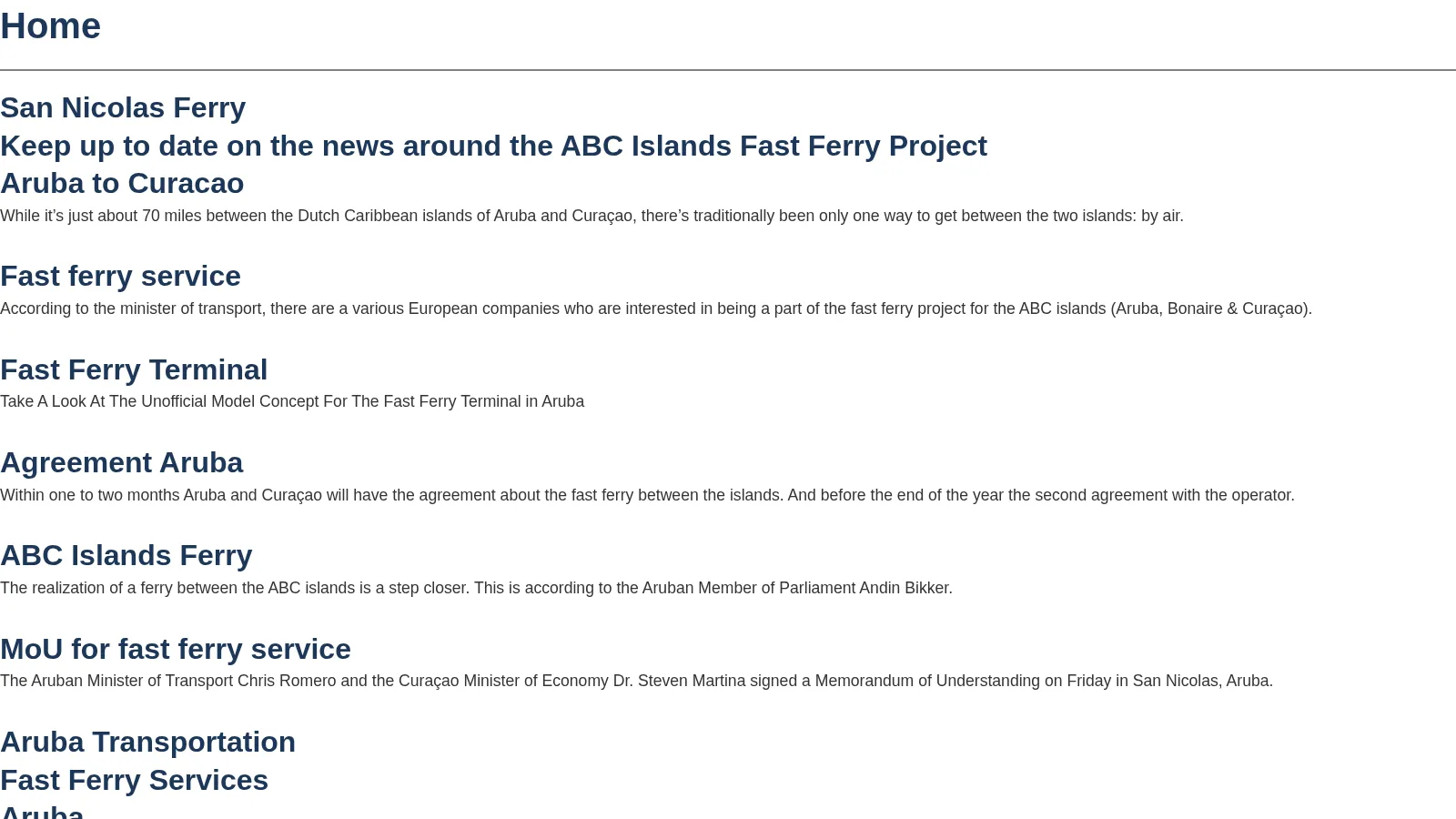 San Nicolas Ferry website project