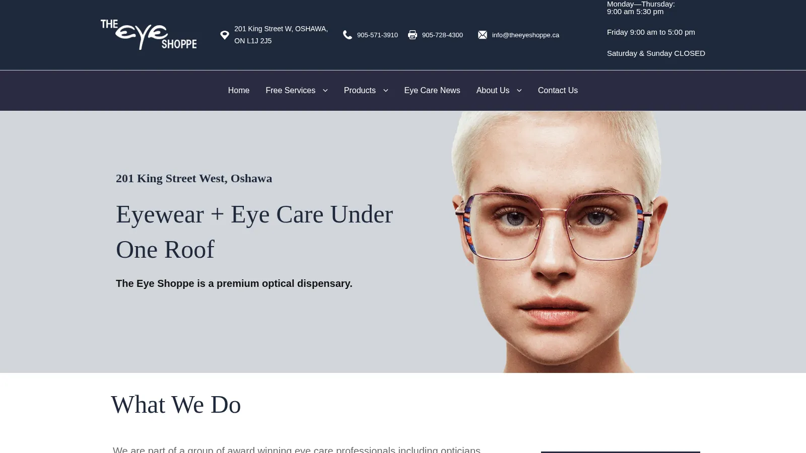 The Eye Shoppe website project