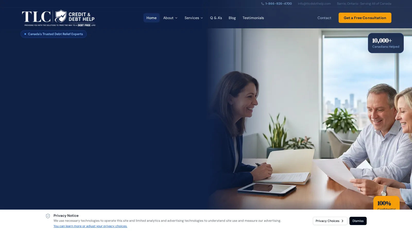 TLC Credit & Debt Help website project