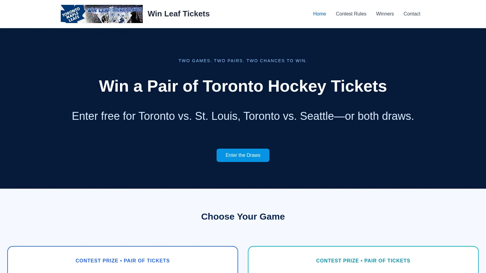 Win Leaf Tickets website project