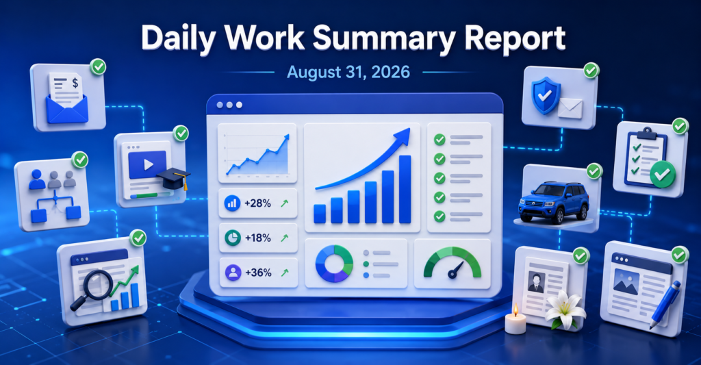 Daily Work Summary Report – August 31, 2026