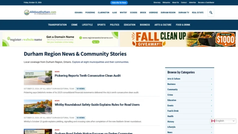 All About Durham website preview