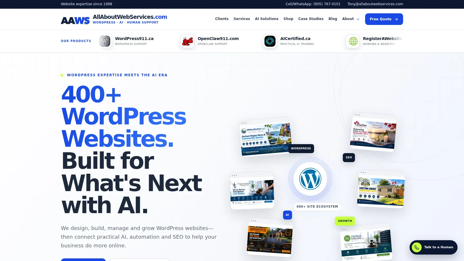 All About Web Services website project