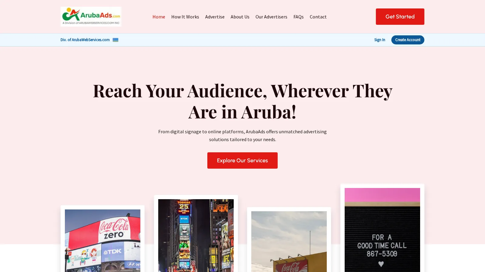 Aruba Ads website