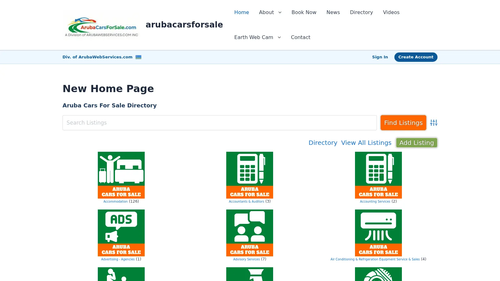 arubacarsforsale.com website
