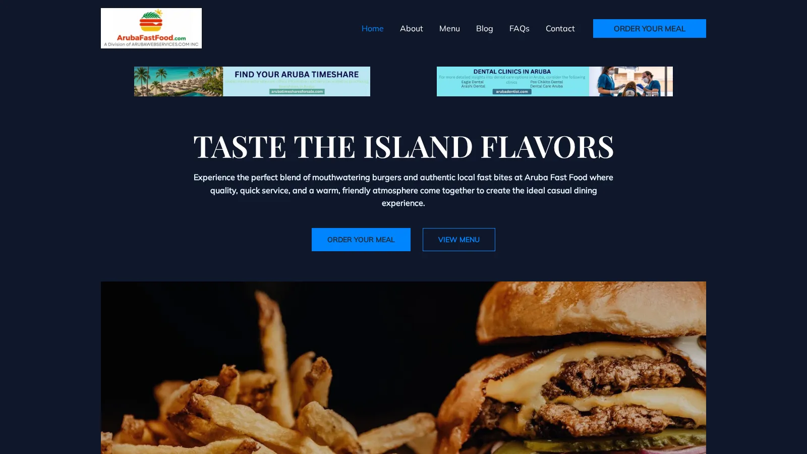 Aruba Fast Food website