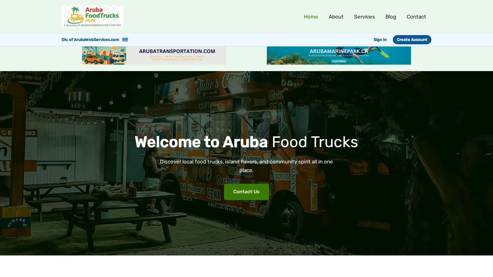 Aruba Food Trucks website