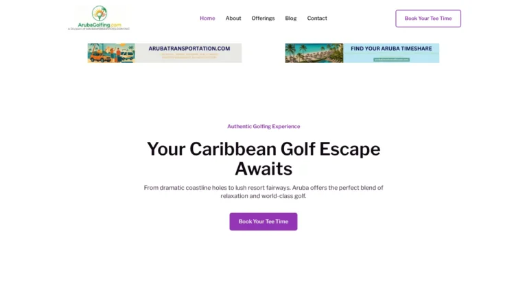 Aruba Golfing website preview