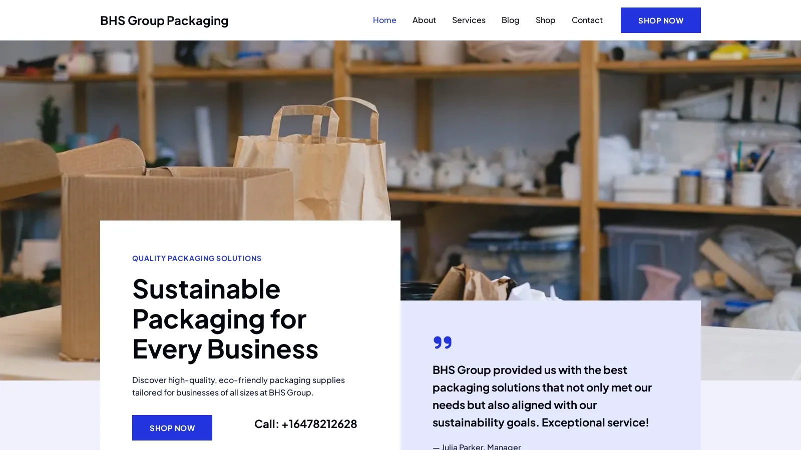 BHS Group Packaging website