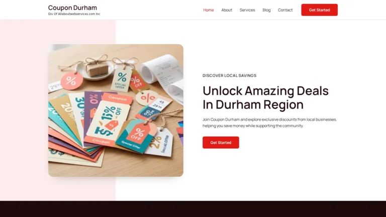 Coupon Durham website preview