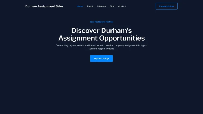 Durham Assignment Sales website preview