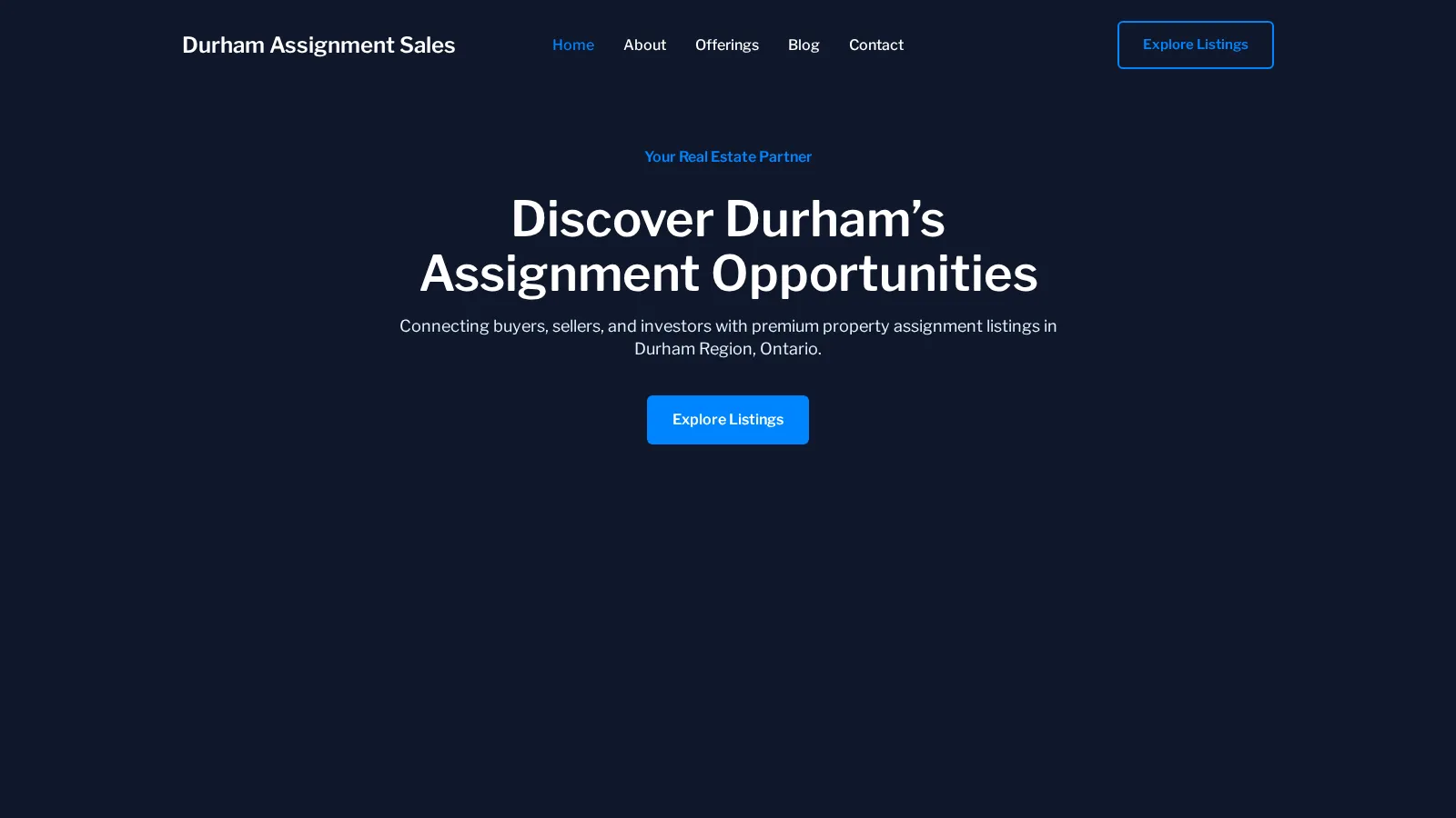 Durham Assignment Sales website