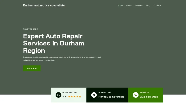 Durham automotive specialists website preview