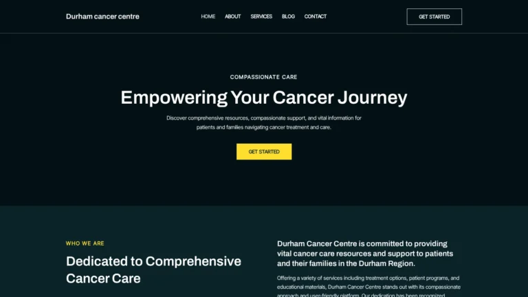 Durham cancer centre website preview