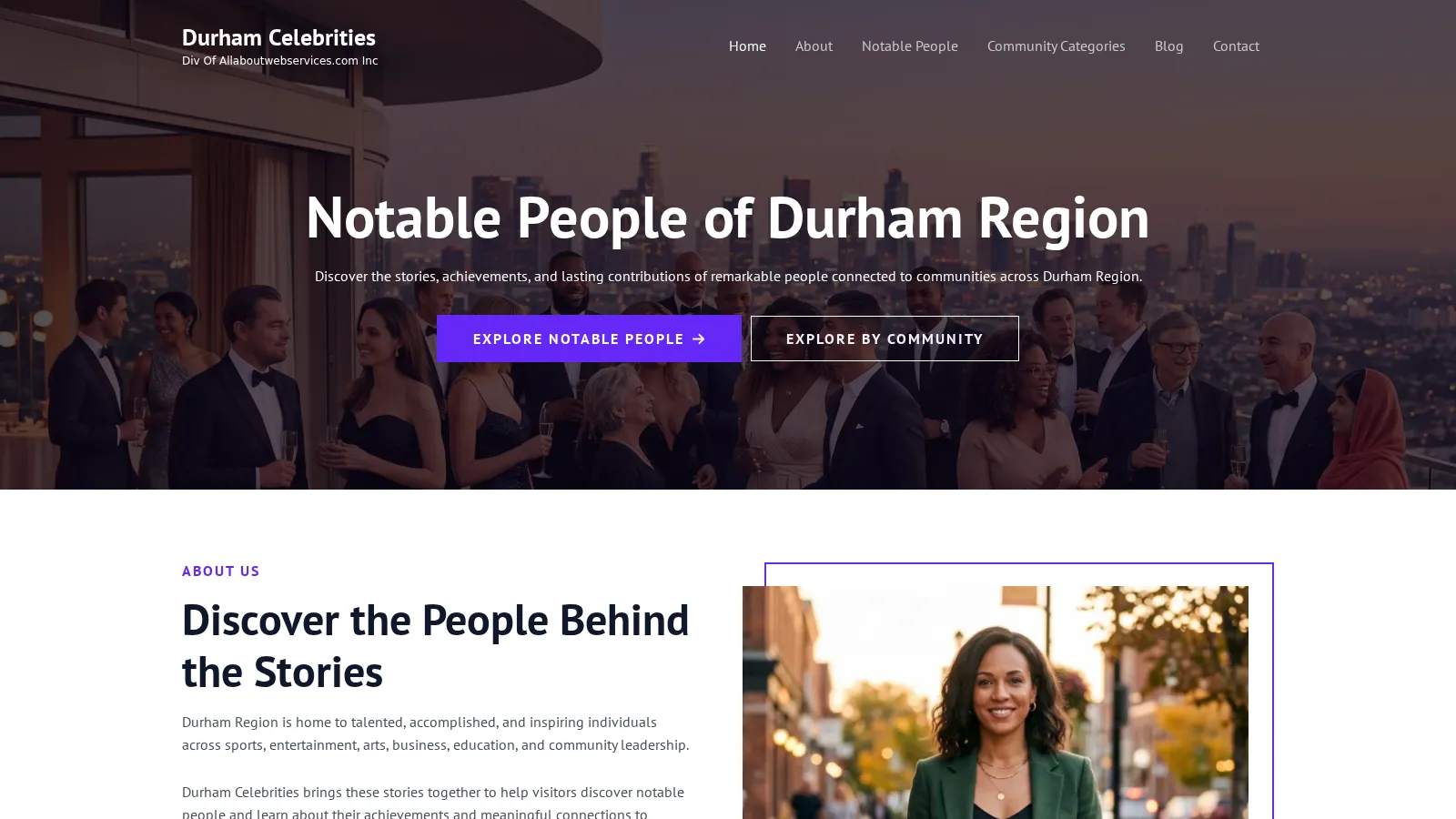 Durham Celebrities website